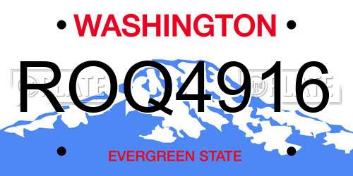 ROQ4916 Washington License Plate