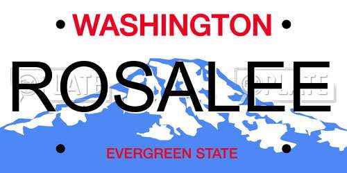 ROSALEE Washington License Plate
