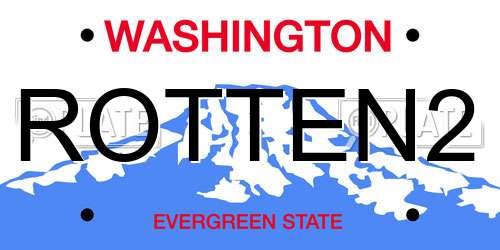 ROTTEN2 Washington License Plate