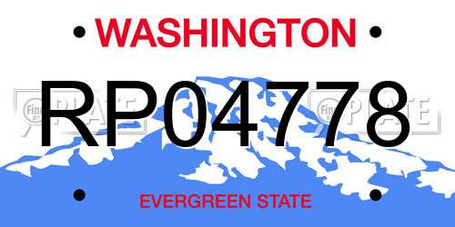 RP04778 Washington License Plate