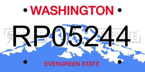 RP05244 Washington License Plate