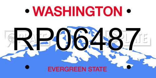 RP06487 Washington License Plate