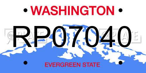 RP07040 Washington License Plate