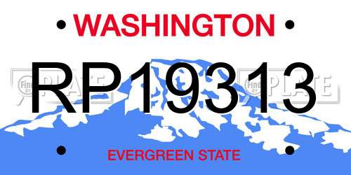 RP19313 Washington License Plate