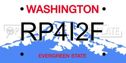 RP4I2F Washington License Plate