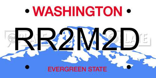 RR2M2D Washington License Plate
