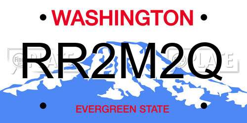 RR2M2Q Washington License Plate