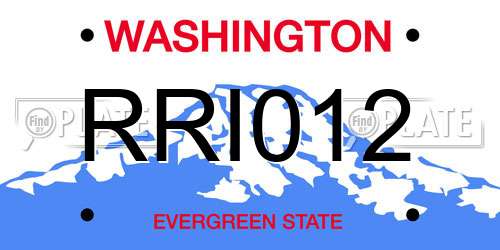 RRI012 Washington License Plate