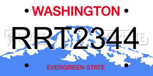 RRT2344 Washington License Plate