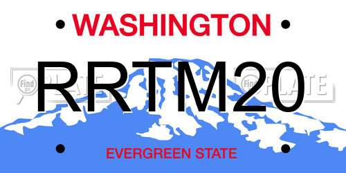 RRTM20 Washington License Plate
