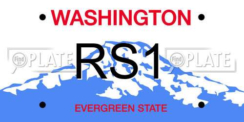 RS1 Washington License Plate