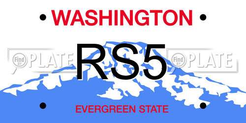 RS5 Washington License Plate