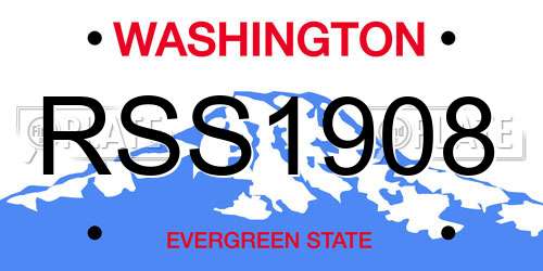 RSS1908 Washington License Plate