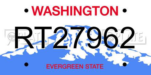 RT27962 Washington License Plate