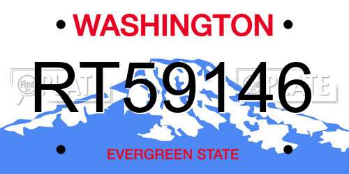RT59146 Washington License Plate