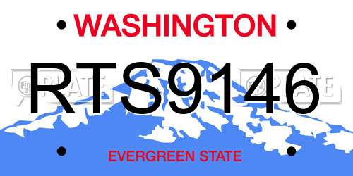 RTS9146 Washington License Plate