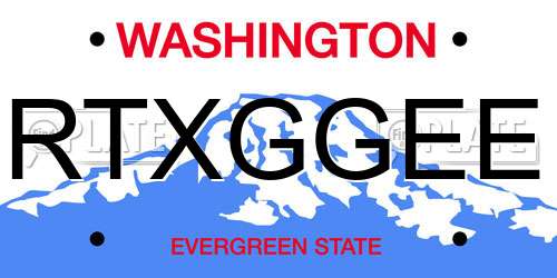 RTXGGEE Washington License Plate