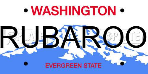 RUBAROO Washington License Plate