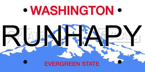 RUNHAPY Washington License Plate