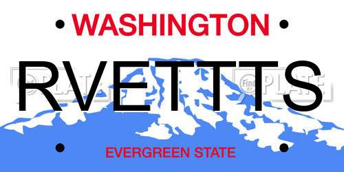 RVETTTS Washington License Plate