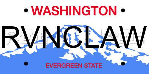 RVNCLAW Washington License Plate