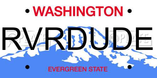 RVRDUDE Washington License Plate
