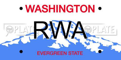 RWA Washington License Plate