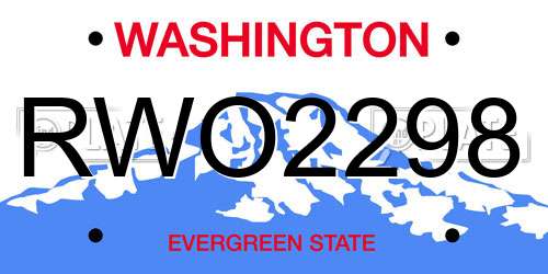 RWO2298 Washington License Plate