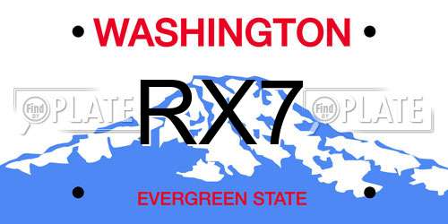 RX7 Washington License Plate