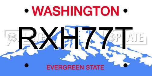 RXH77T Washington License Plate
