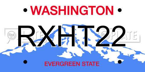 RXHT22 Washington License Plate