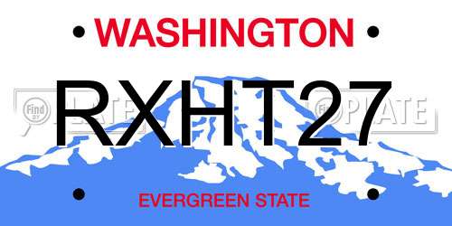 RXHT27 Washington License Plate