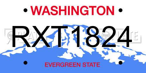 RXT1824 Washington License Plate
