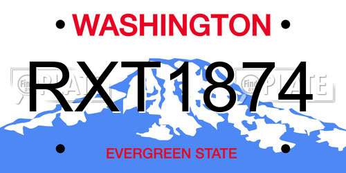 RXT1874 Washington License Plate