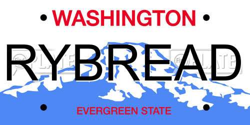 RYBREAD Washington License Plate