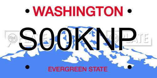 S00KNP Washington License Plate