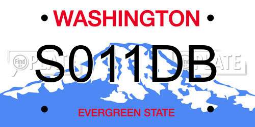S011DB Washington License Plate