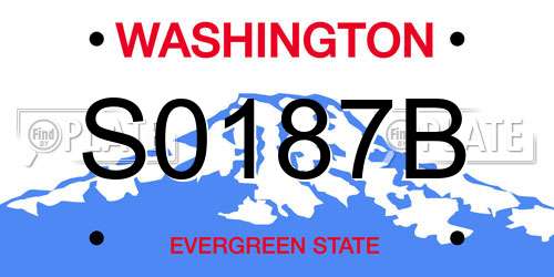 S0187B Washington License Plate