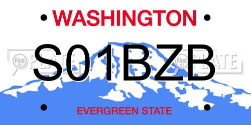 S01BZB Washington License Plate