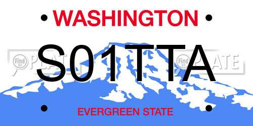 S01TTA Washington License Plate