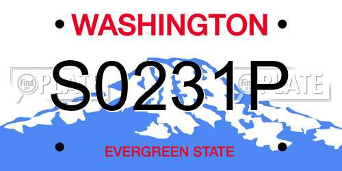 S0231P Washington License Plate