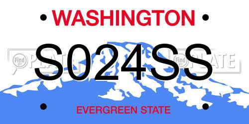 S024SS Washington License Plate
