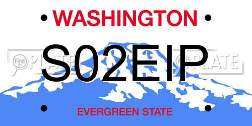 S02EIP Washington License Plate