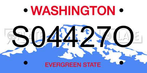 S04427O Washington License Plate
