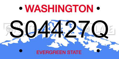 S04427Q Washington License Plate