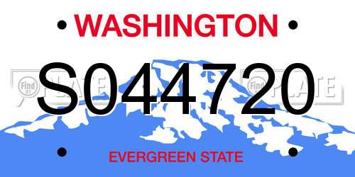S044720 Washington License Plate