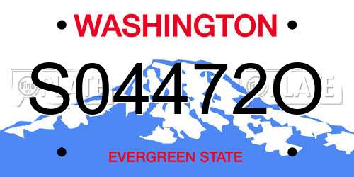 S04472O Washington License Plate