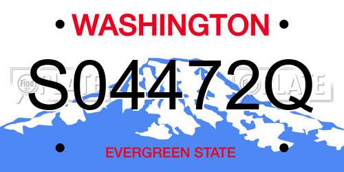 S04472Q Washington License Plate