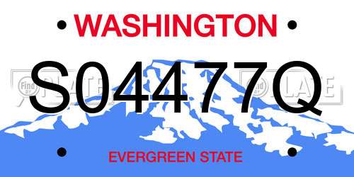 S04477Q Washington License Plate