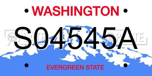 S04545A Washington License Plate